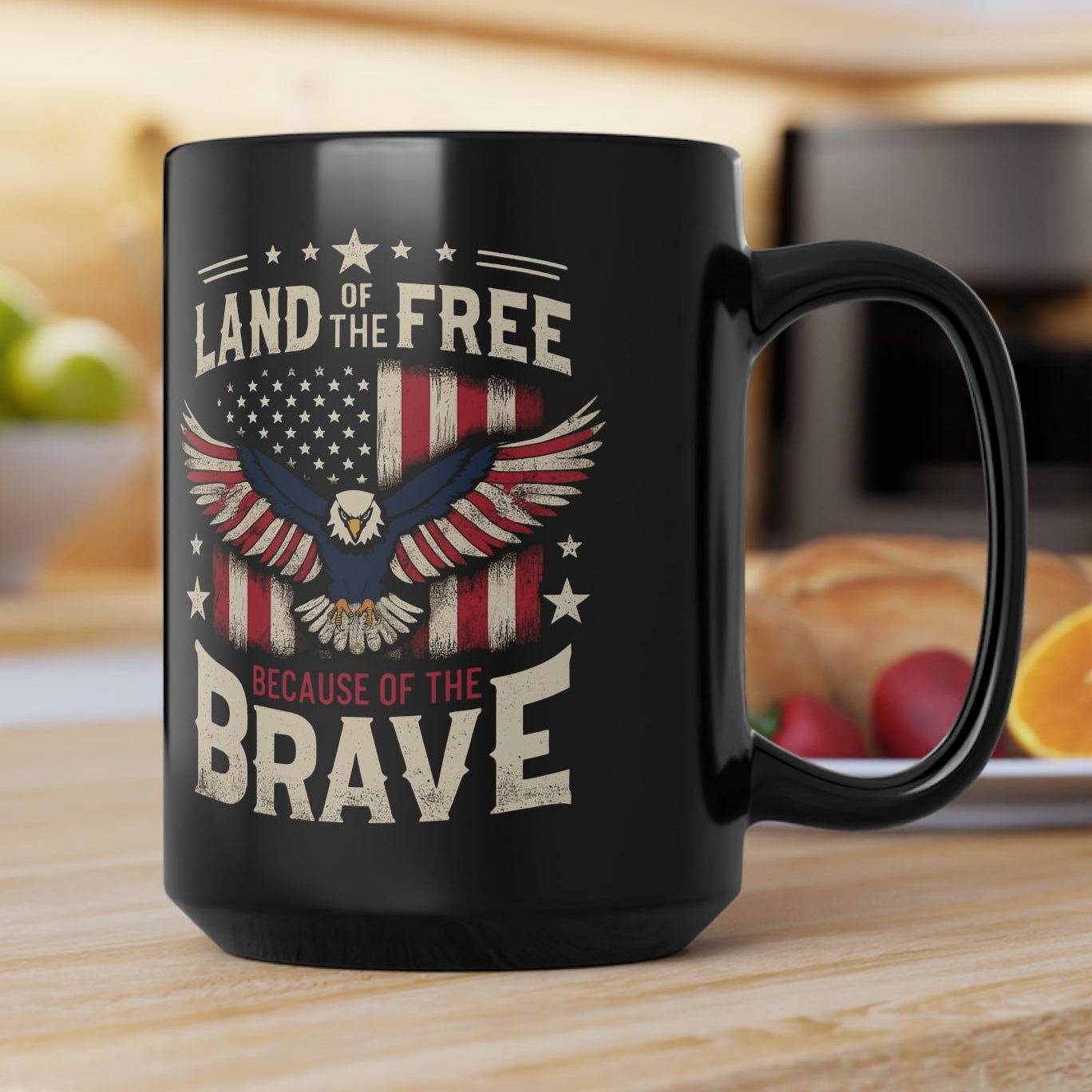 Land of the Free Because of the Brave Patriotic Coffee Mug