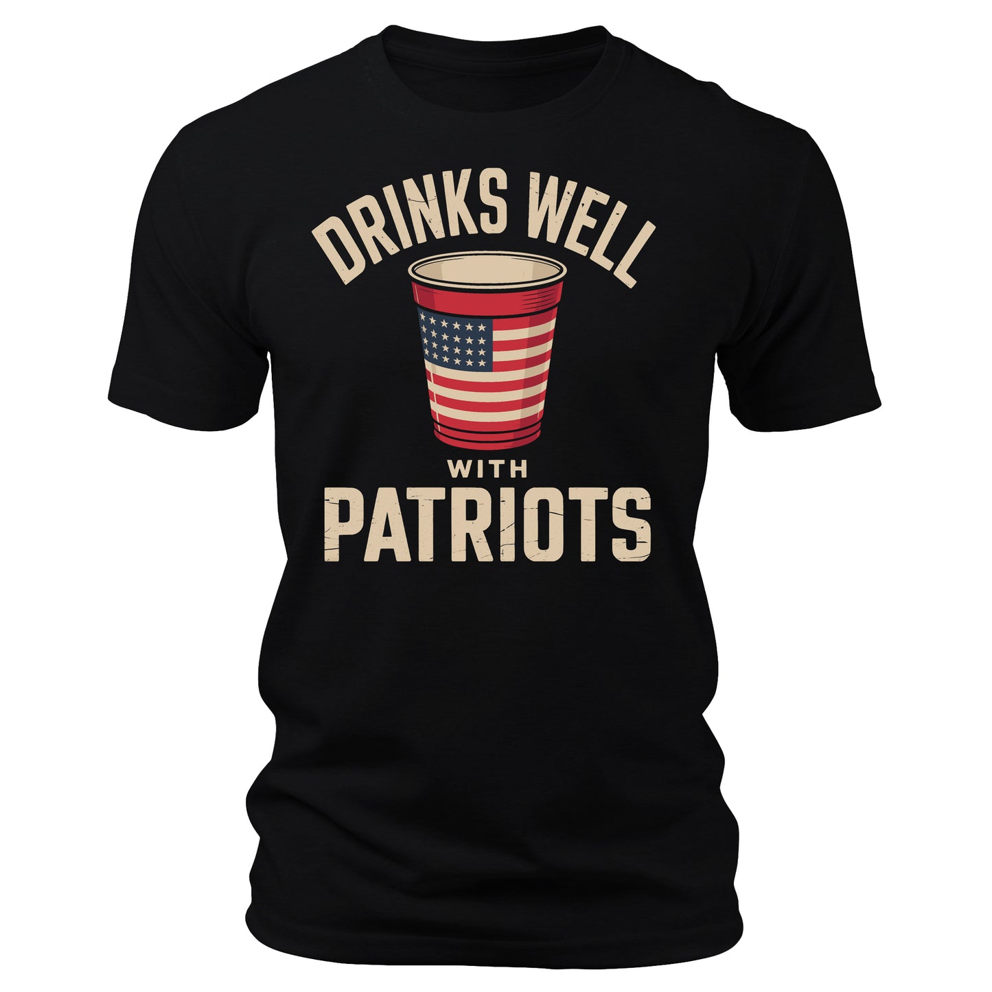 Drinks Well With Patriots 4th of July T-Shirt