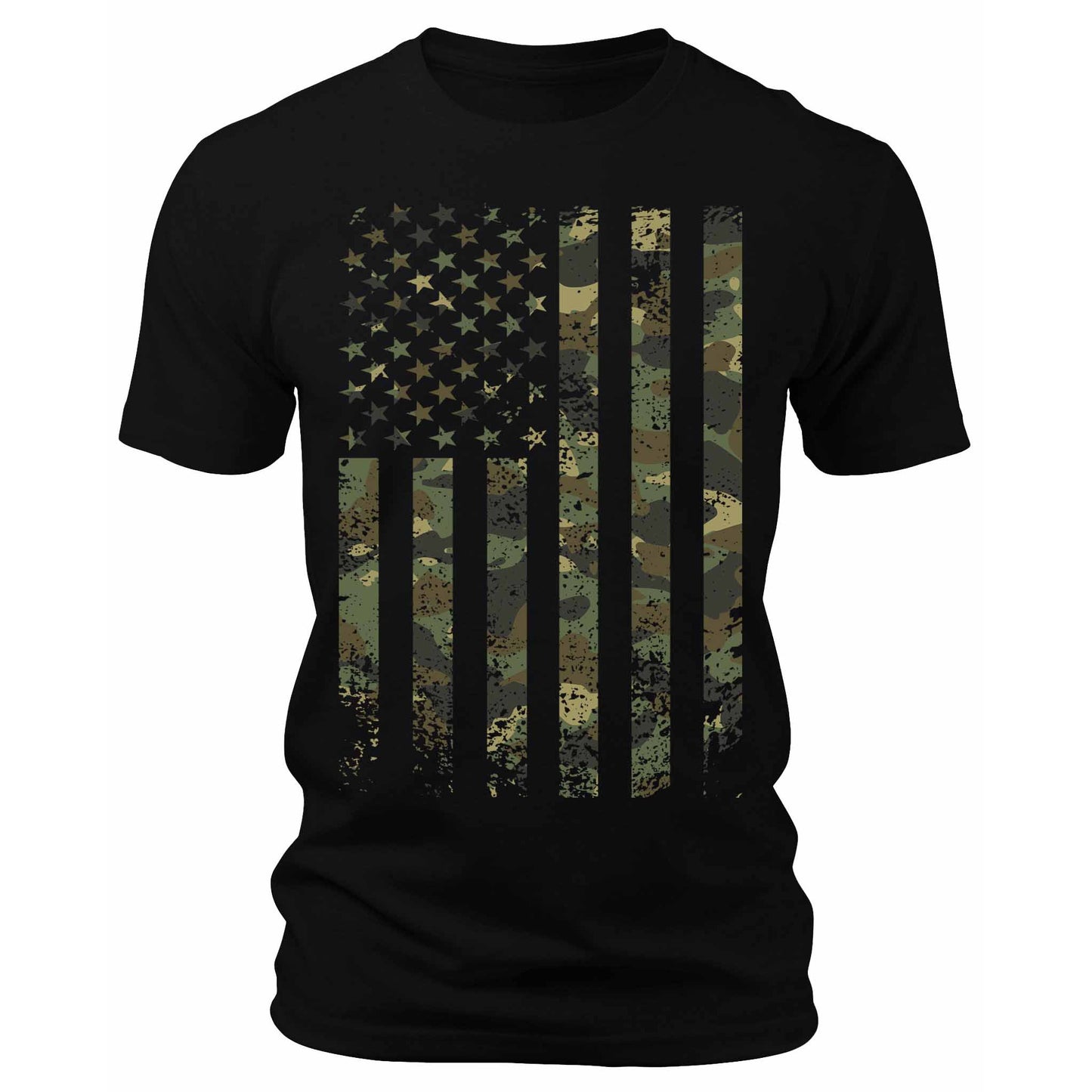 Men's American Flag Camouflage T-Shirts Patriotic USA Camo Short Sleeve Crewneck Graphic Tees