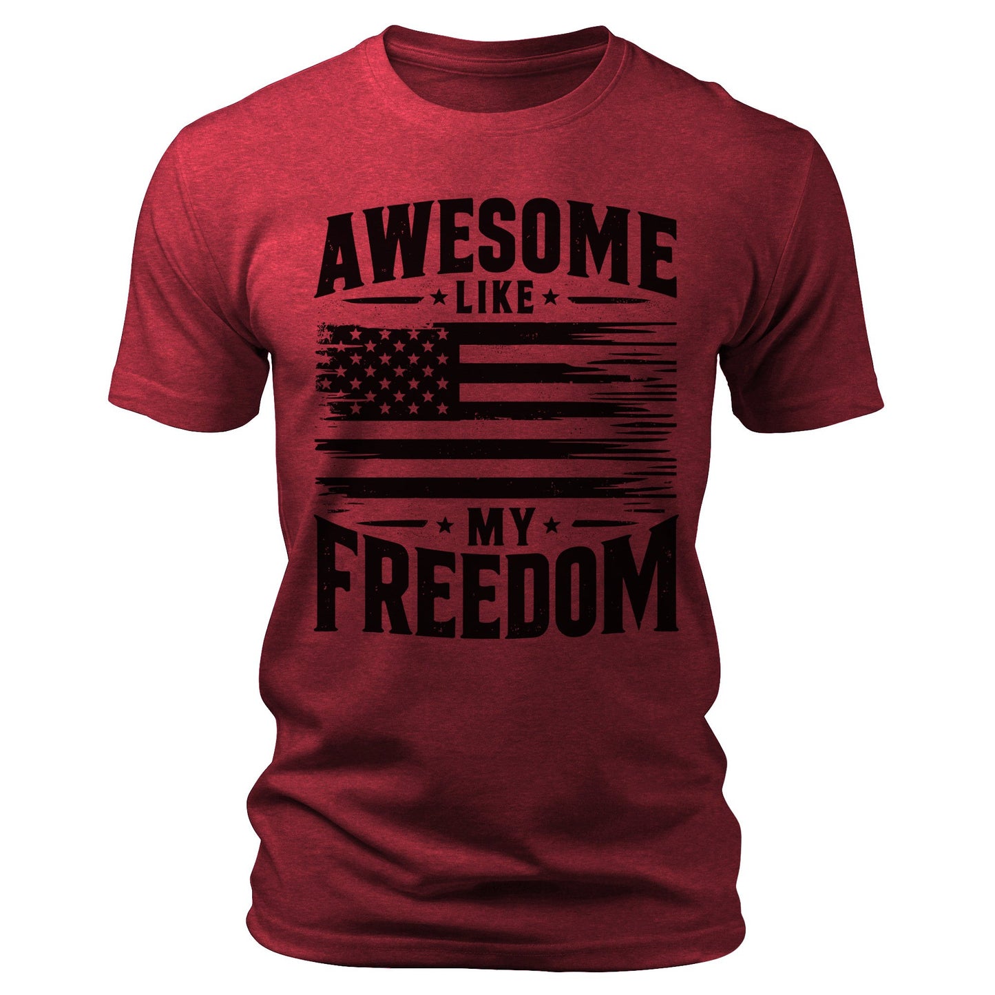 Men's Awesome Like My Freedom T-Shirts Patriotic Short Sleeve Crewneck Graphic Tees