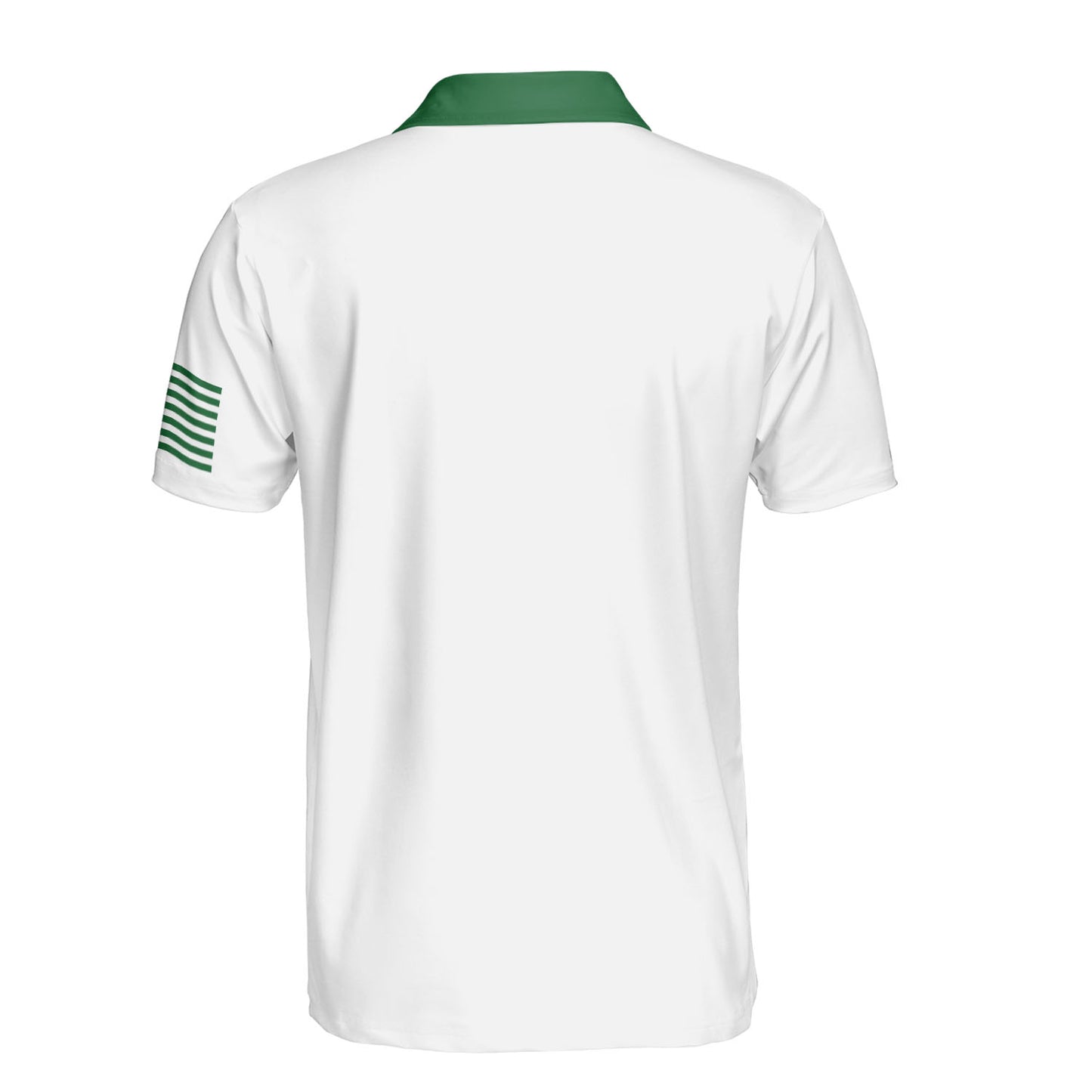Patriotic Green American Flag Men's Polo Moisture Wicking Short Sleeve Golf Shirt