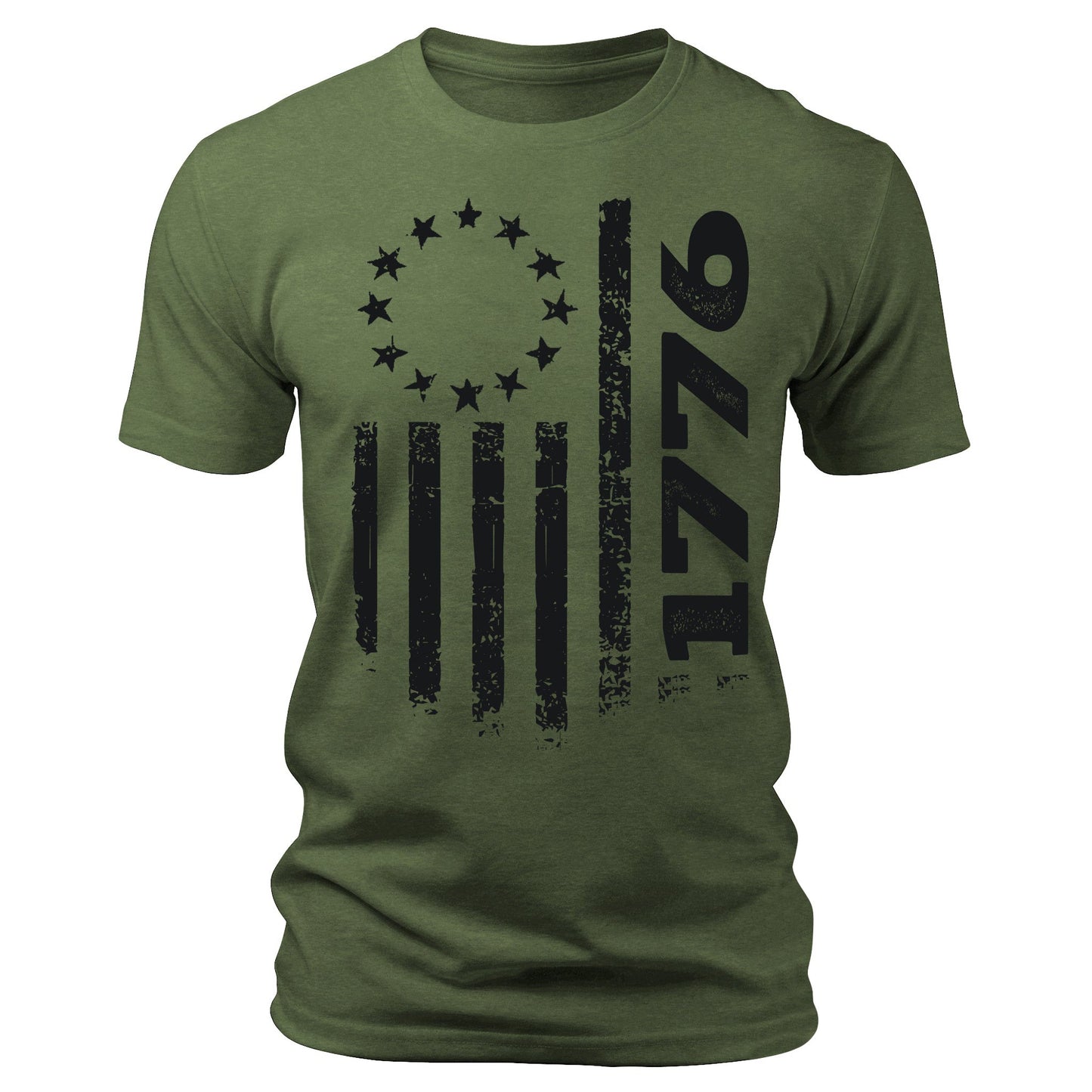 Men's 1776 Flag T-Shirts Patriotic Short Sleeve Crewneck Graphic Tees