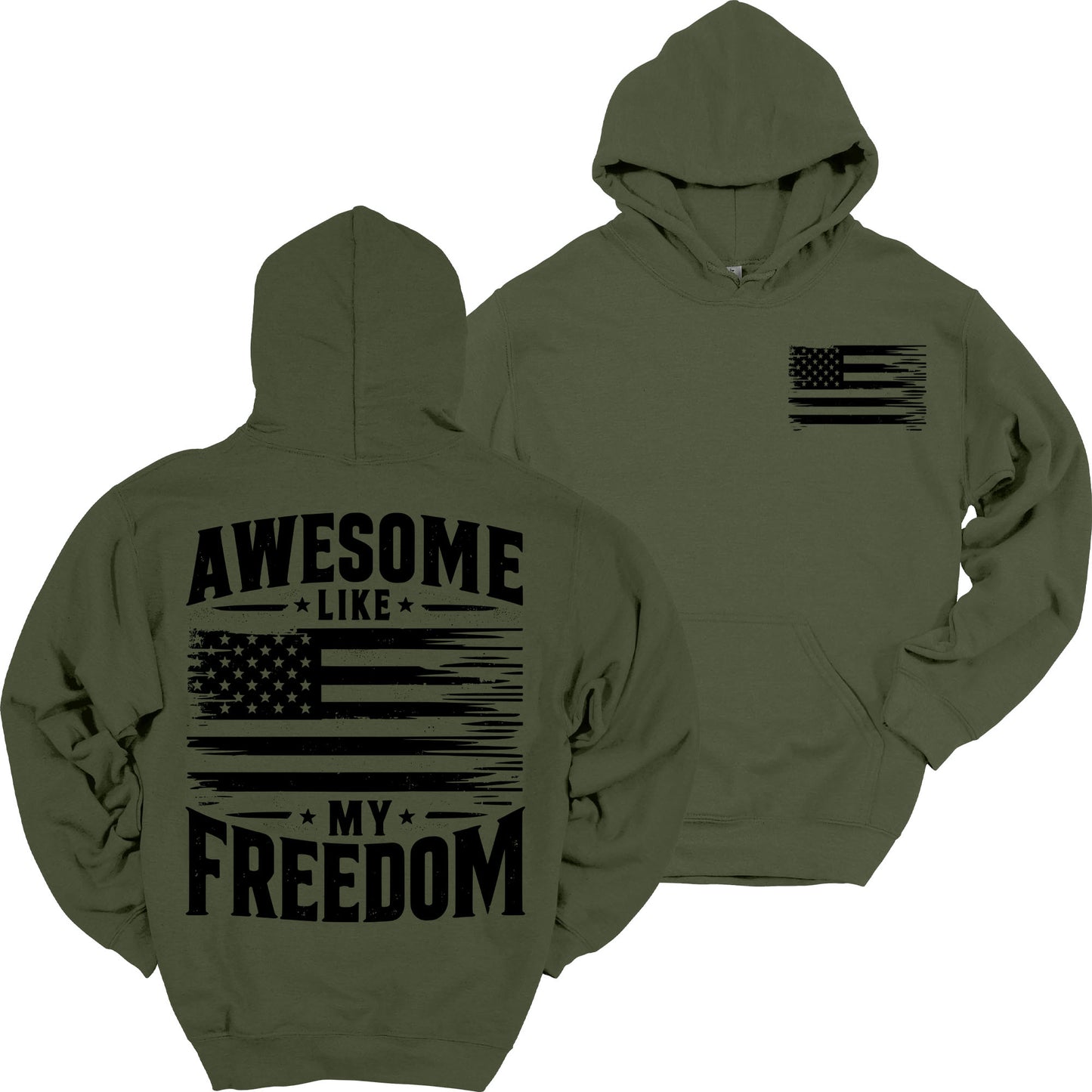 Awesome Like My Freedom Patriotic Heavy Blend Hooded Sweatshirt