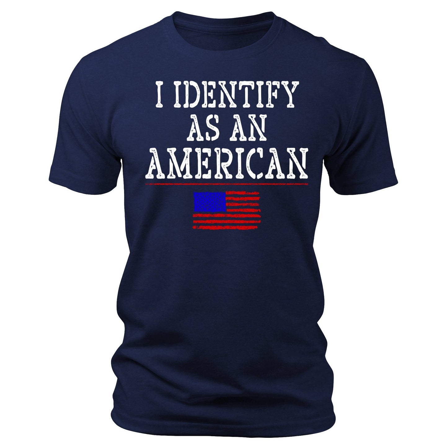 Men's 4th Of July I Identify As As American Flag T-Shirts Patriotic Short Sleeve Crewneck Graphic Tees