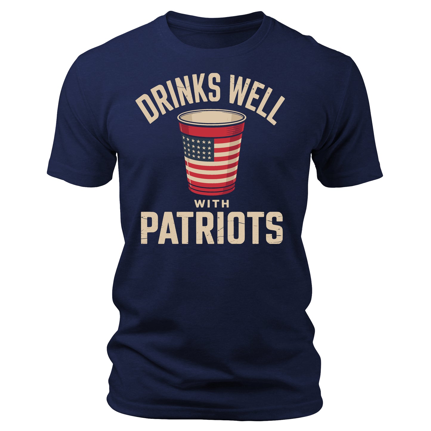 Drinks Well With Patriots 4th of July T-Shirt