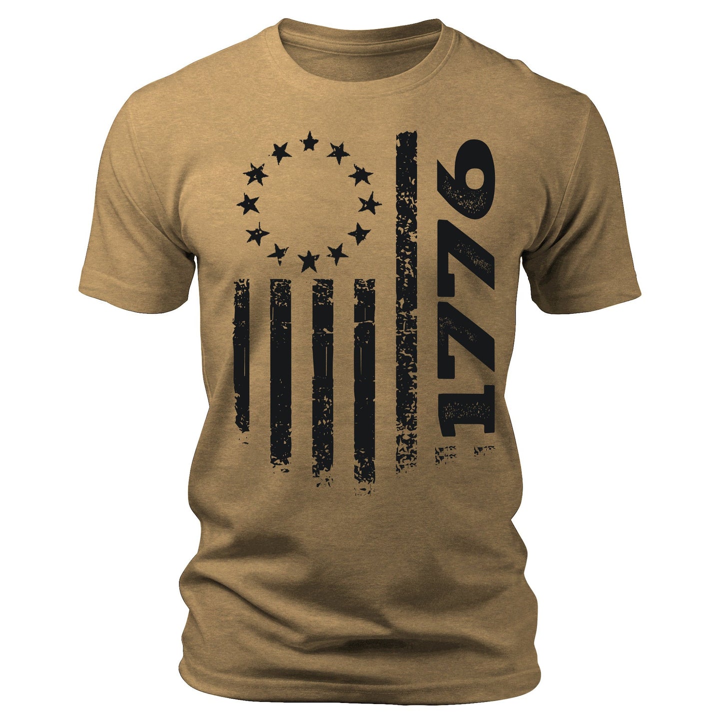 Men's 1776 Flag T-Shirts Patriotic Short Sleeve Crewneck Graphic Tees