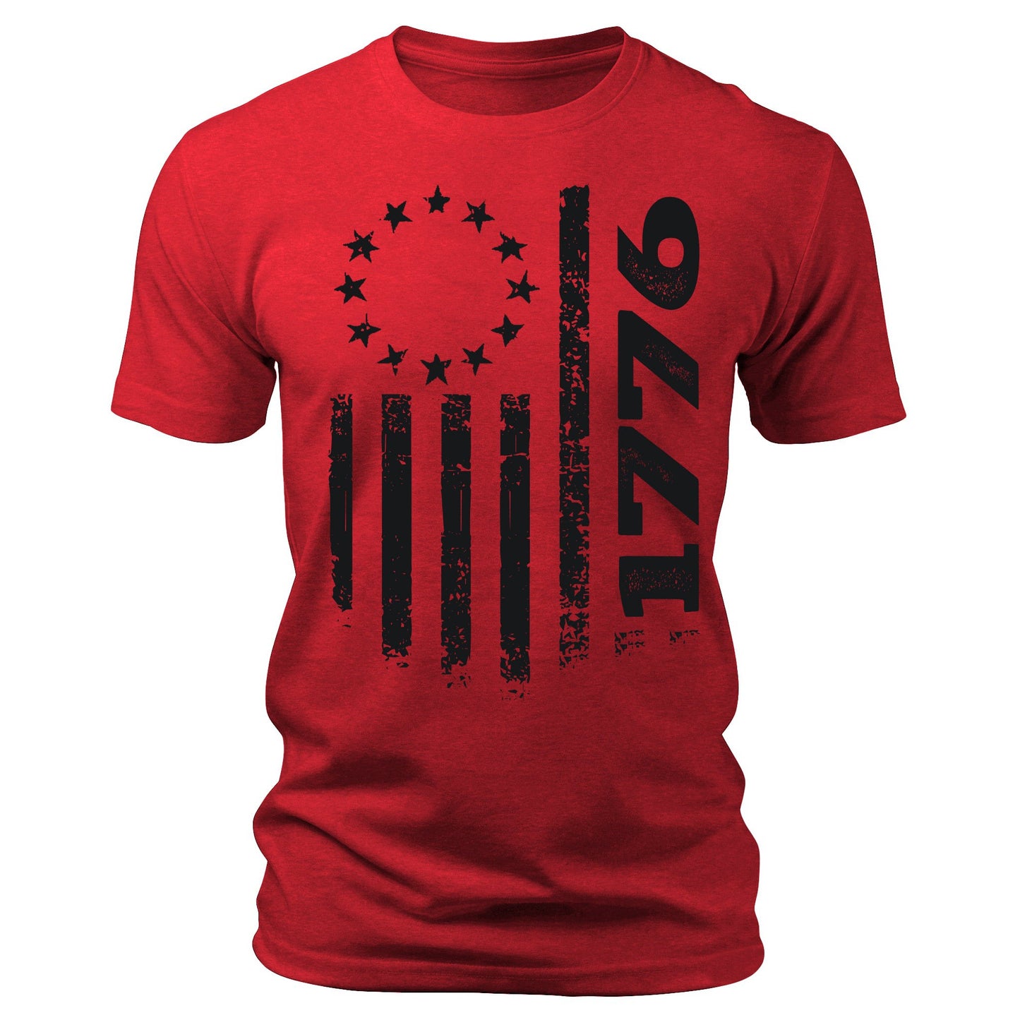 Men's 1776 Flag T-Shirts Patriotic Short Sleeve Crewneck Graphic Tees