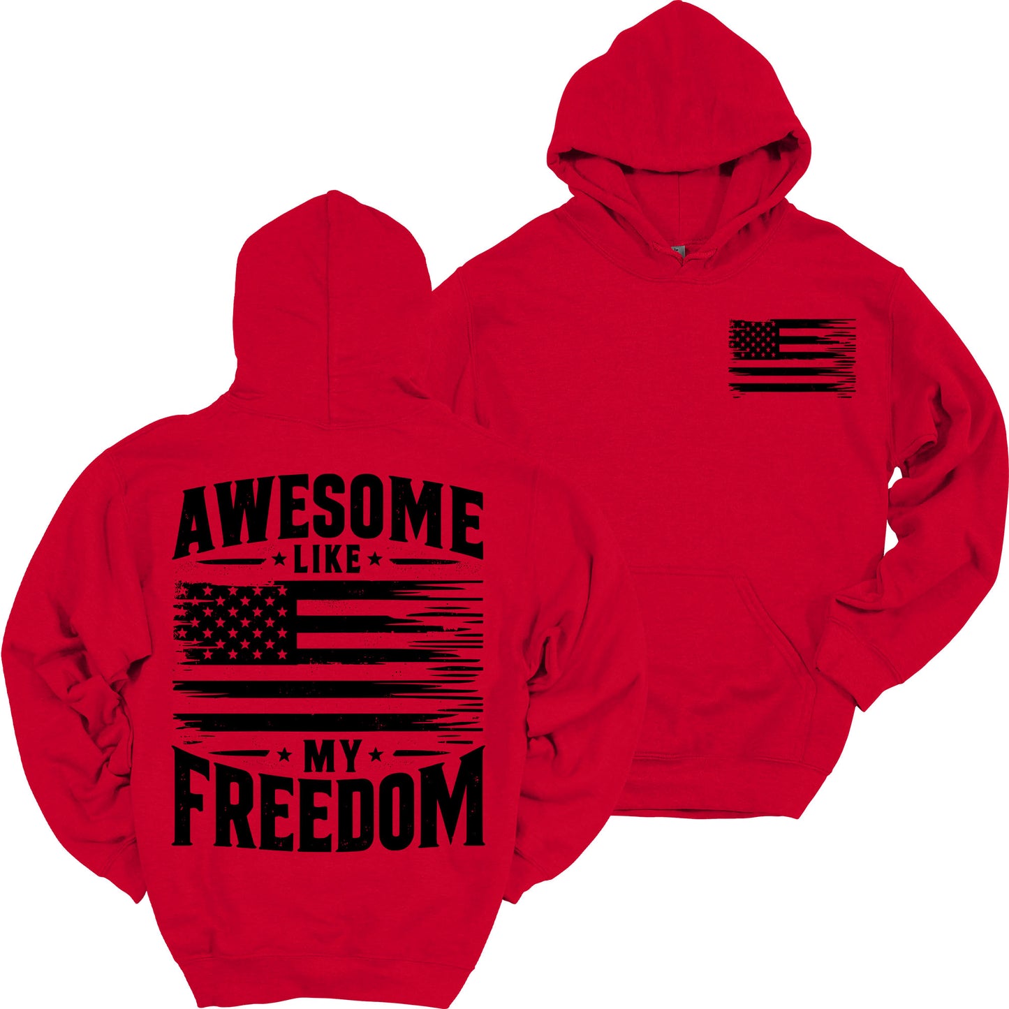 Awesome Like My Freedom Patriotic Heavy Blend Hooded Sweatshirt