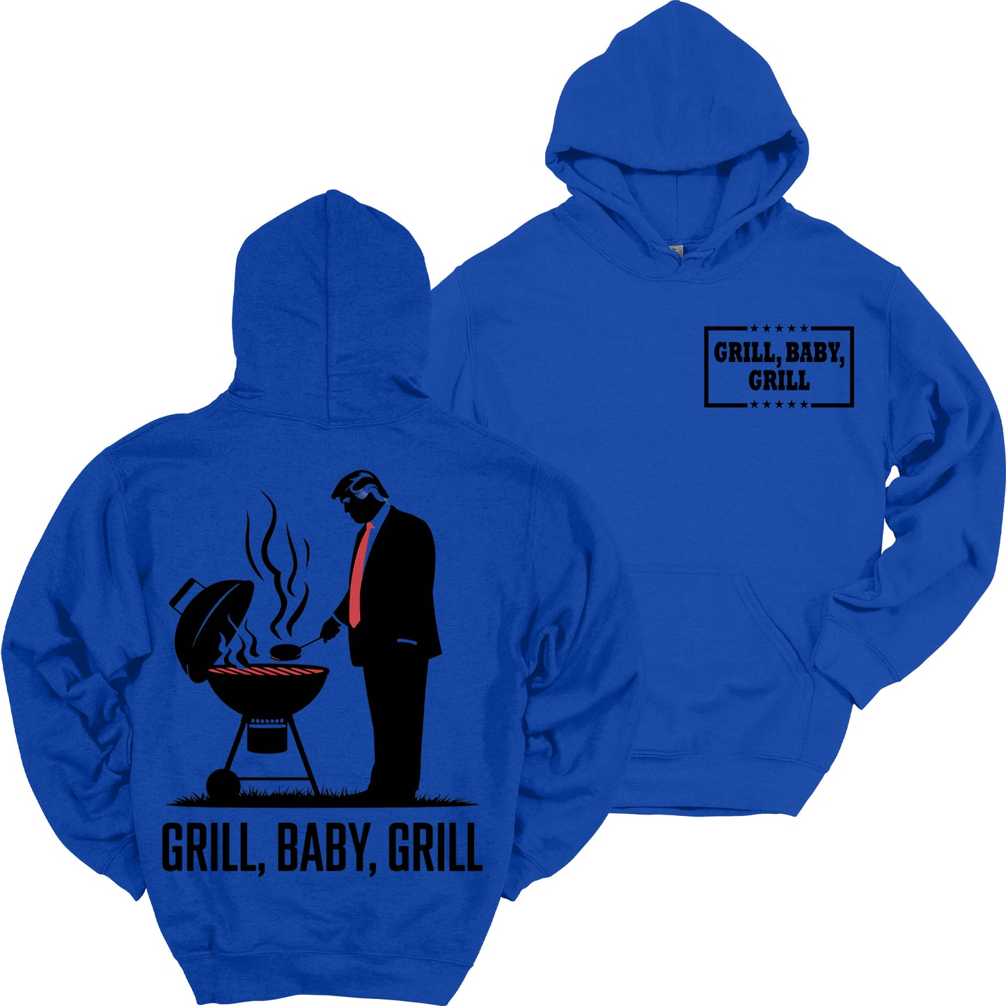 Grill Baby Grill Funny Trump Silhouette Heavy Blend Hoodie