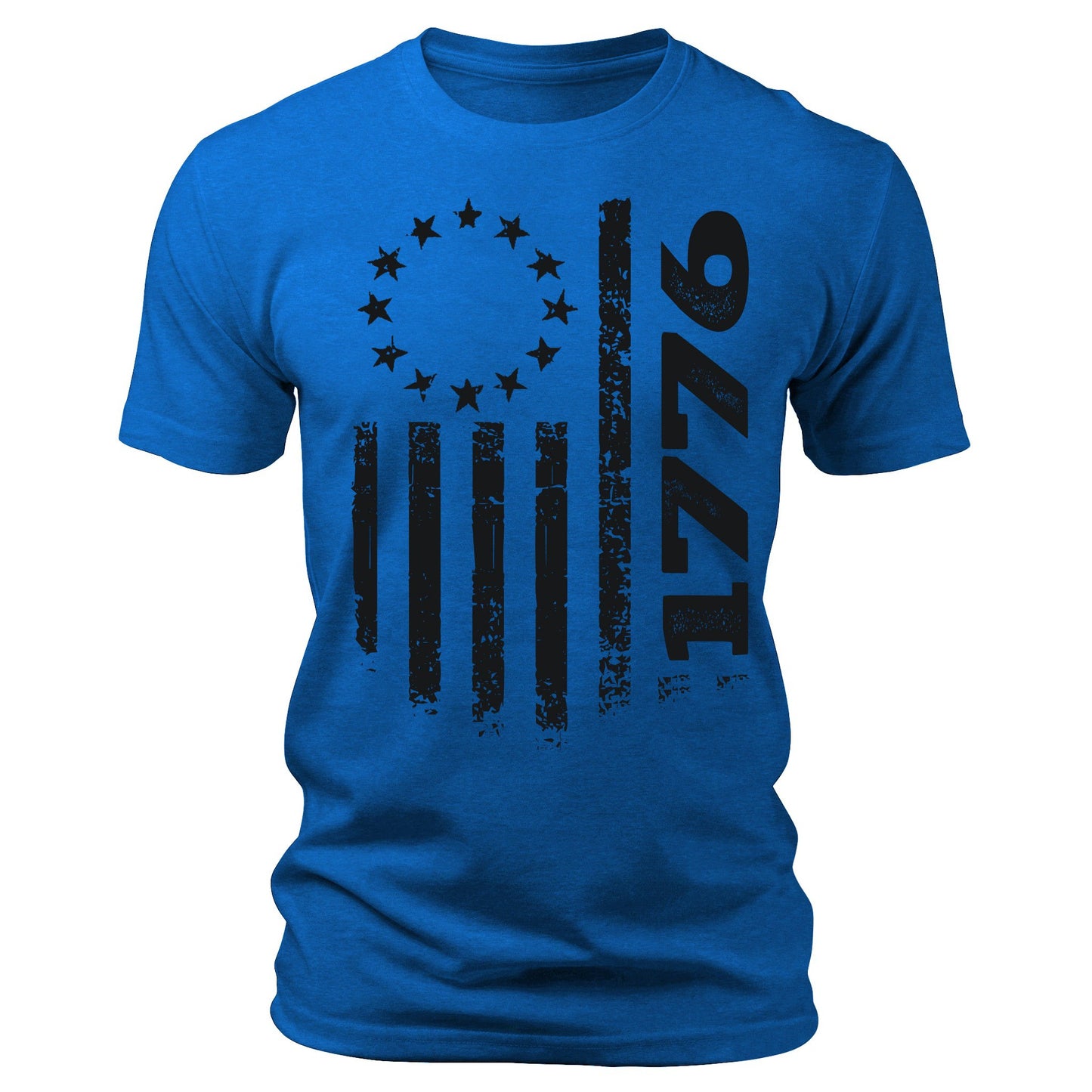 Men's 1776 Flag T-Shirts Patriotic Short Sleeve Crewneck Graphic Tees