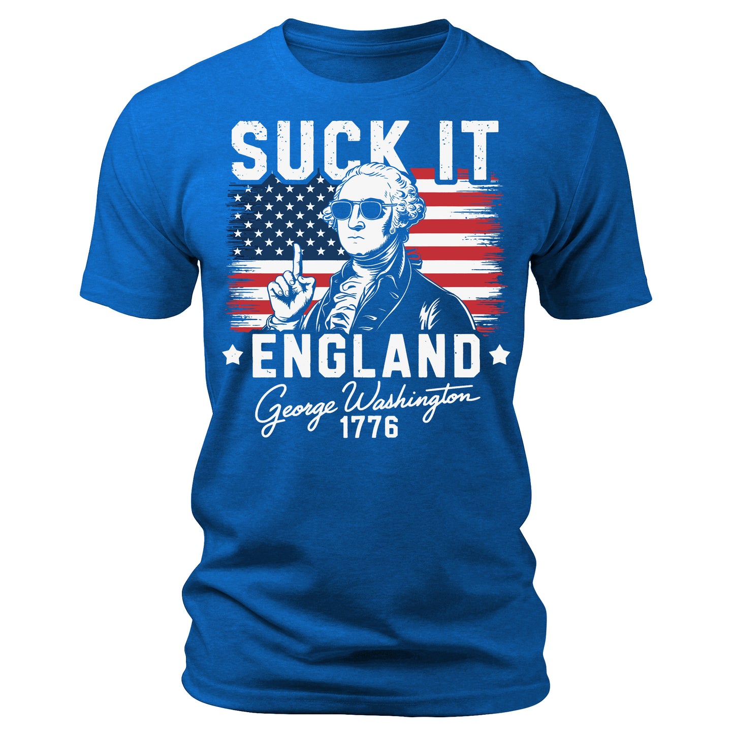 Suck It England Shirt 4th Of July Funny Patriotic George Washington Men's 1776 Short Sleeve Graphic Tees