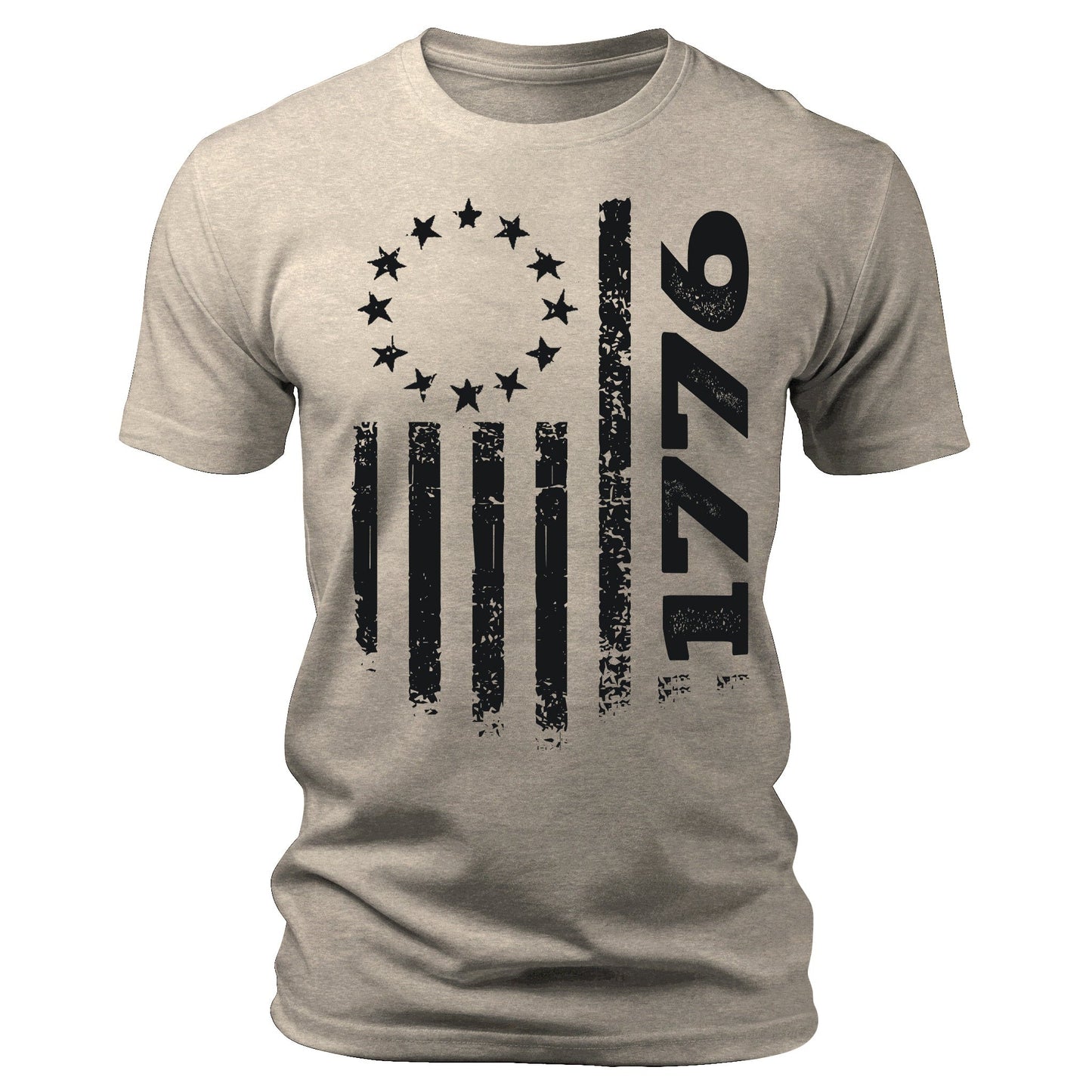 Men's 1776 Flag T-Shirts Patriotic Short Sleeve Crewneck Graphic Tees