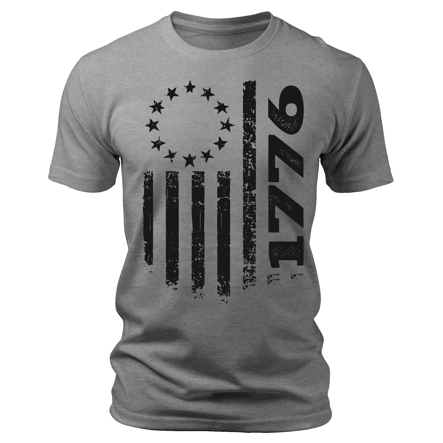 Men's 1776 Flag T-Shirts Patriotic Short Sleeve Crewneck Graphic Tees