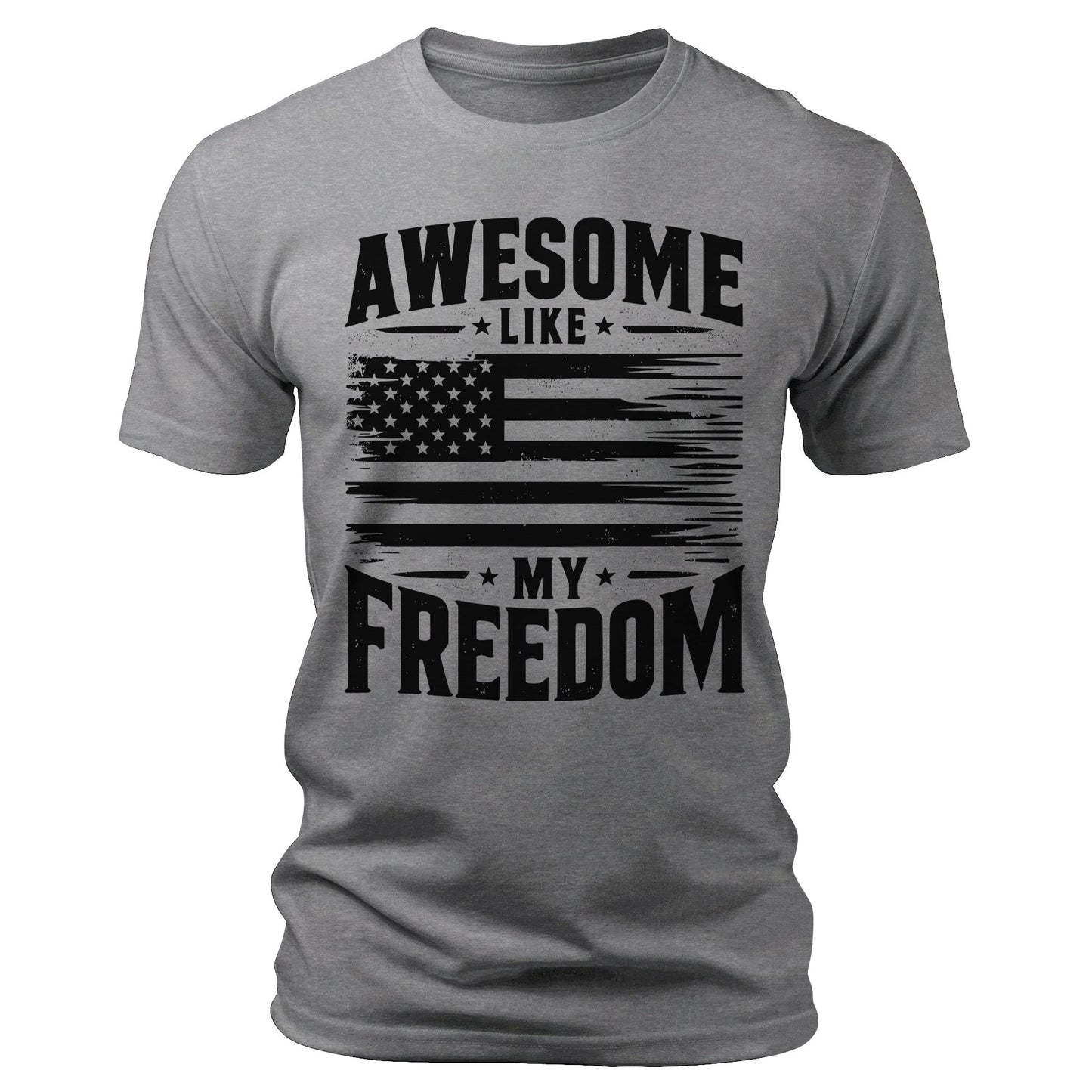 Men's Awesome Like My Freedom T-Shirts Patriotic Short Sleeve Crewneck Graphic Tees