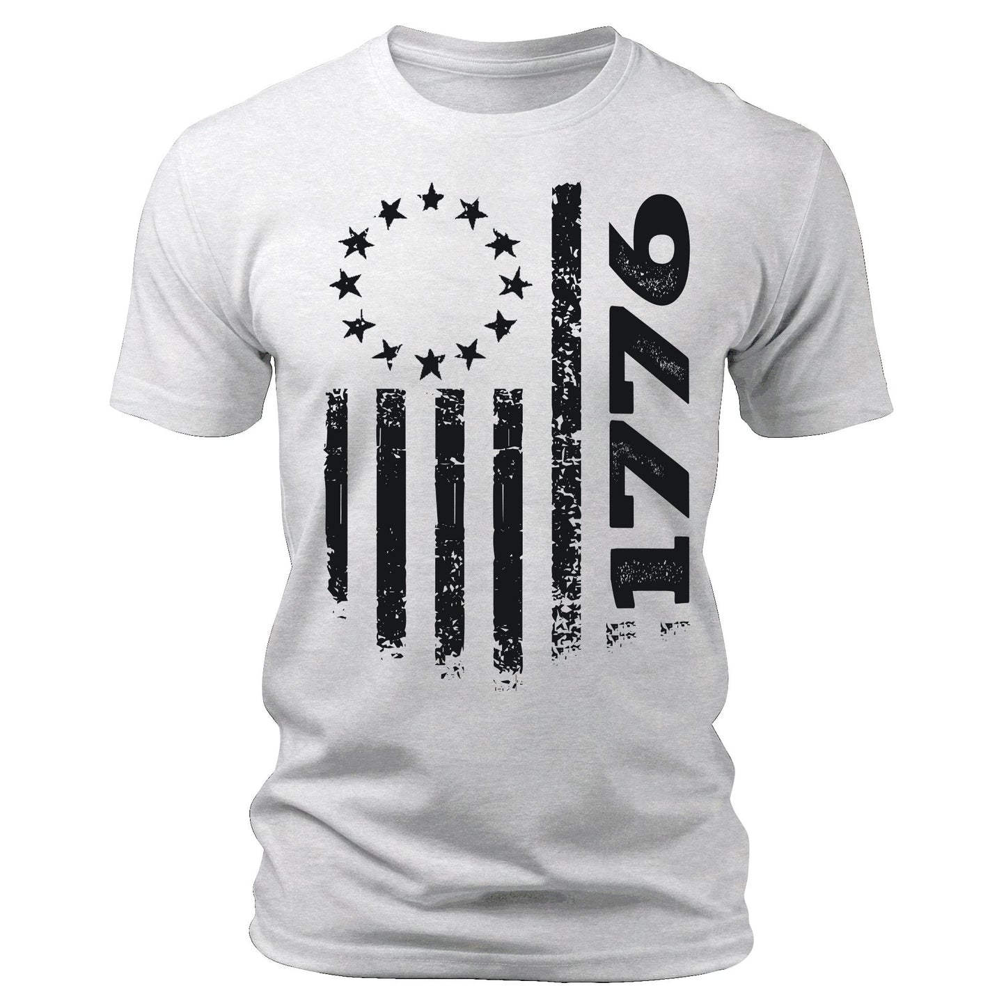 Men's 1776 Flag T-Shirts Patriotic Short Sleeve Crewneck Graphic Tees