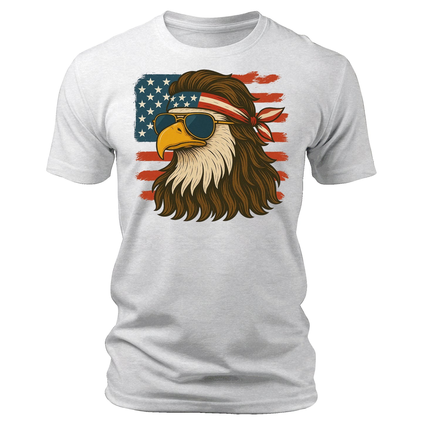 4th of July Mullet Eagle T-Shirt Men's Funny Patriotic American Flag Graphic Tees