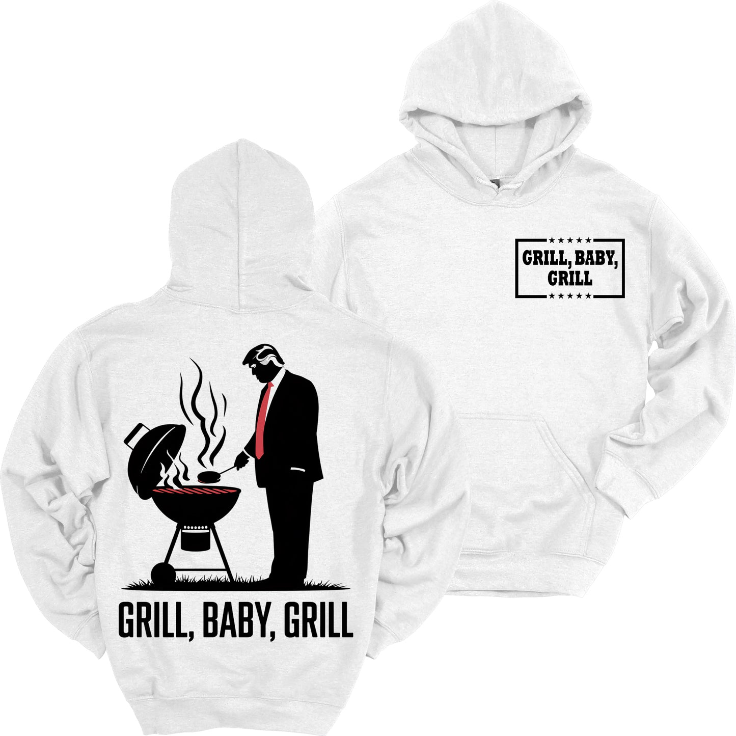 Grill Baby Grill Funny Trump Silhouette Heavy Blend Hoodie