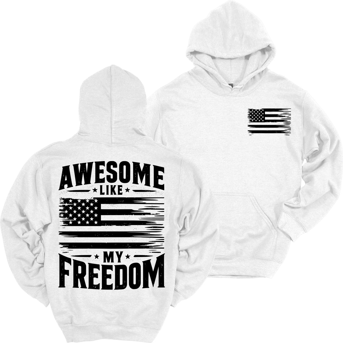 Awesome Like My Freedom Patriotic Heavy Blend Hooded Sweatshirt