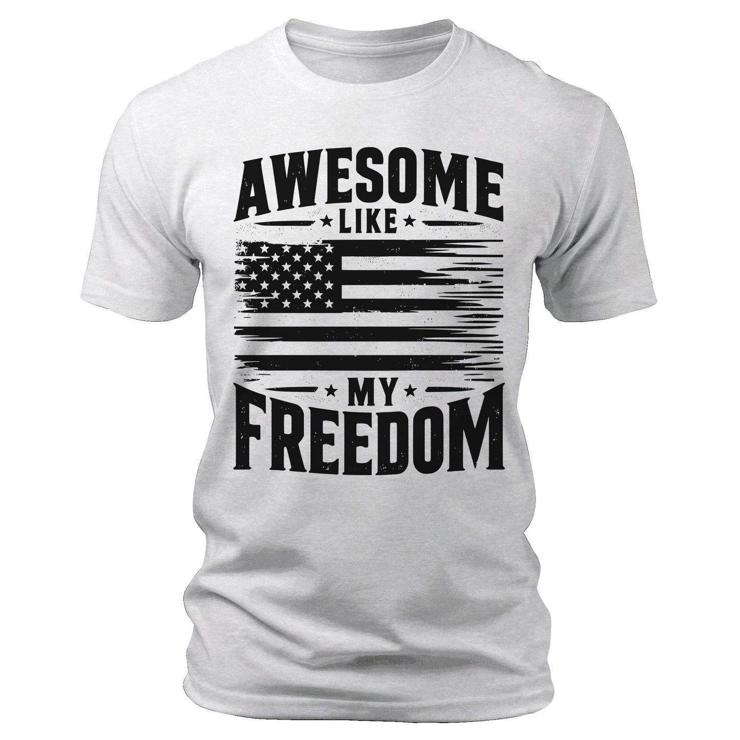 Men's Awesome Like My Freedom T-Shirts Patriotic Short Sleeve Crewneck Graphic Tees