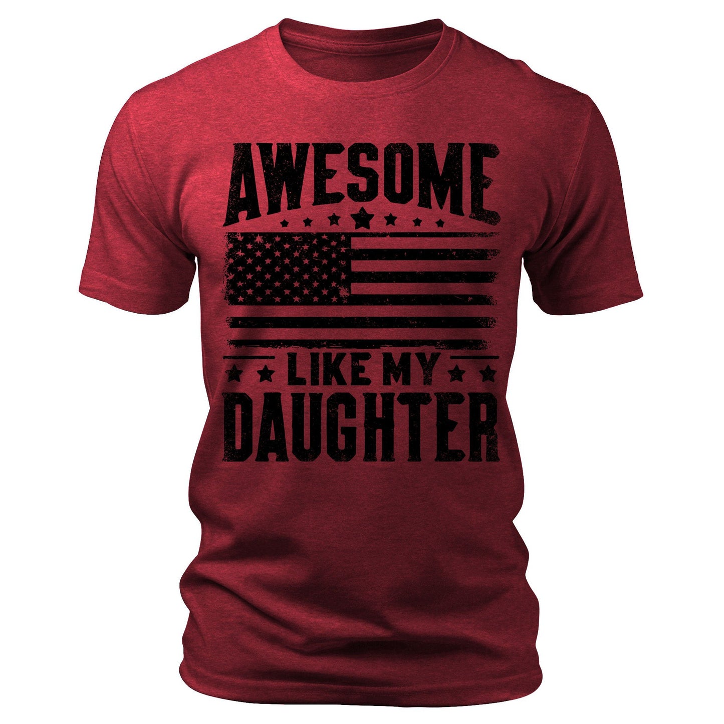 Men's Awesome Like My Daughter Flag T-Shirts Patriotic Short Sleeve Crewneck Graphic Tees