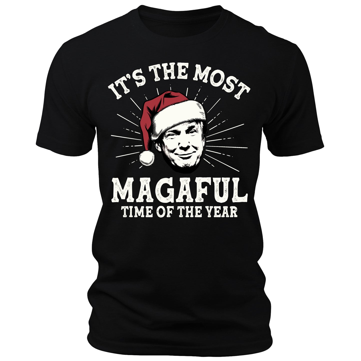 Men's It's The Most MAGAful Time of the Year Trump Christmas T-Shirt Short Sleeve Patriotic Crewneck Graphic Tees