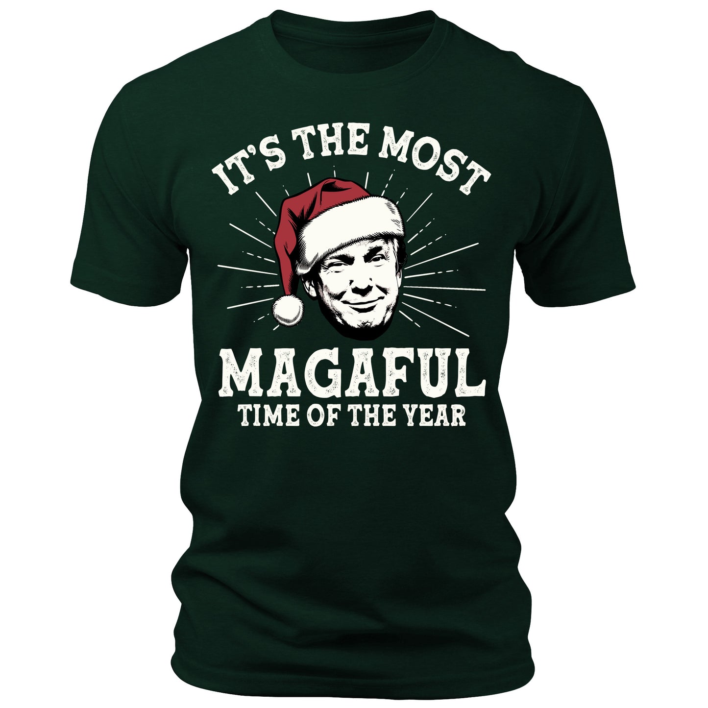 Men's It's The Most MAGAful Time of the Year Trump Christmas T-Shirt Short Sleeve Patriotic Crewneck Graphic Tees