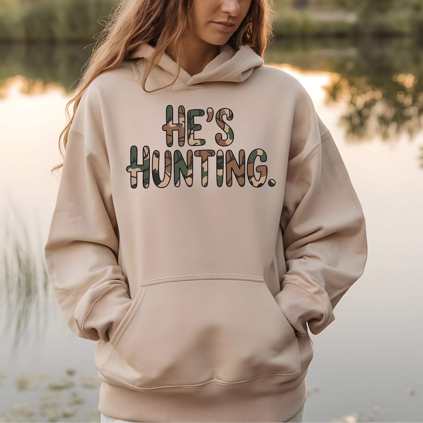 He's Hunting Funny Hoodie