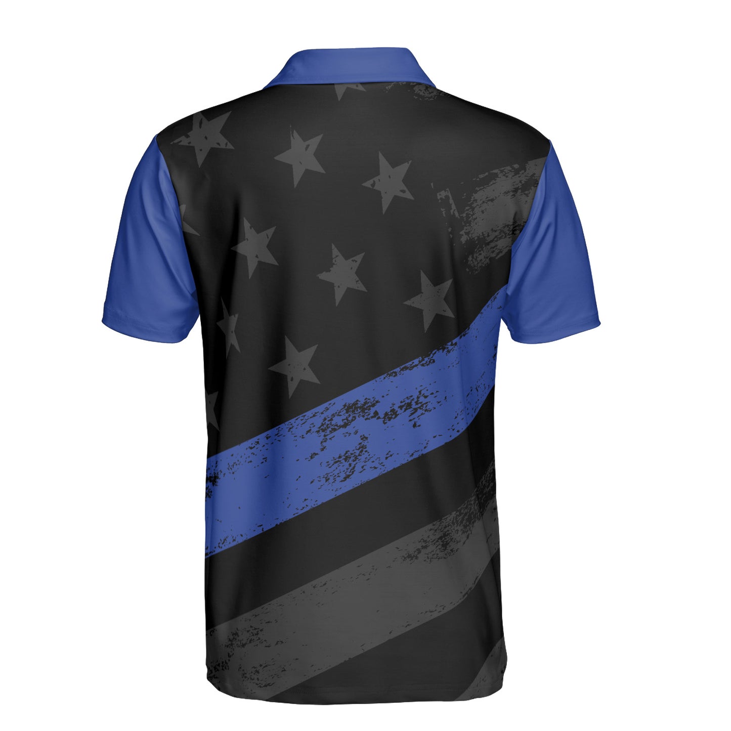 Blue Line American Flag Men's Polos Moisture Wicking Police LEO Short Sleeve Golf Shirts