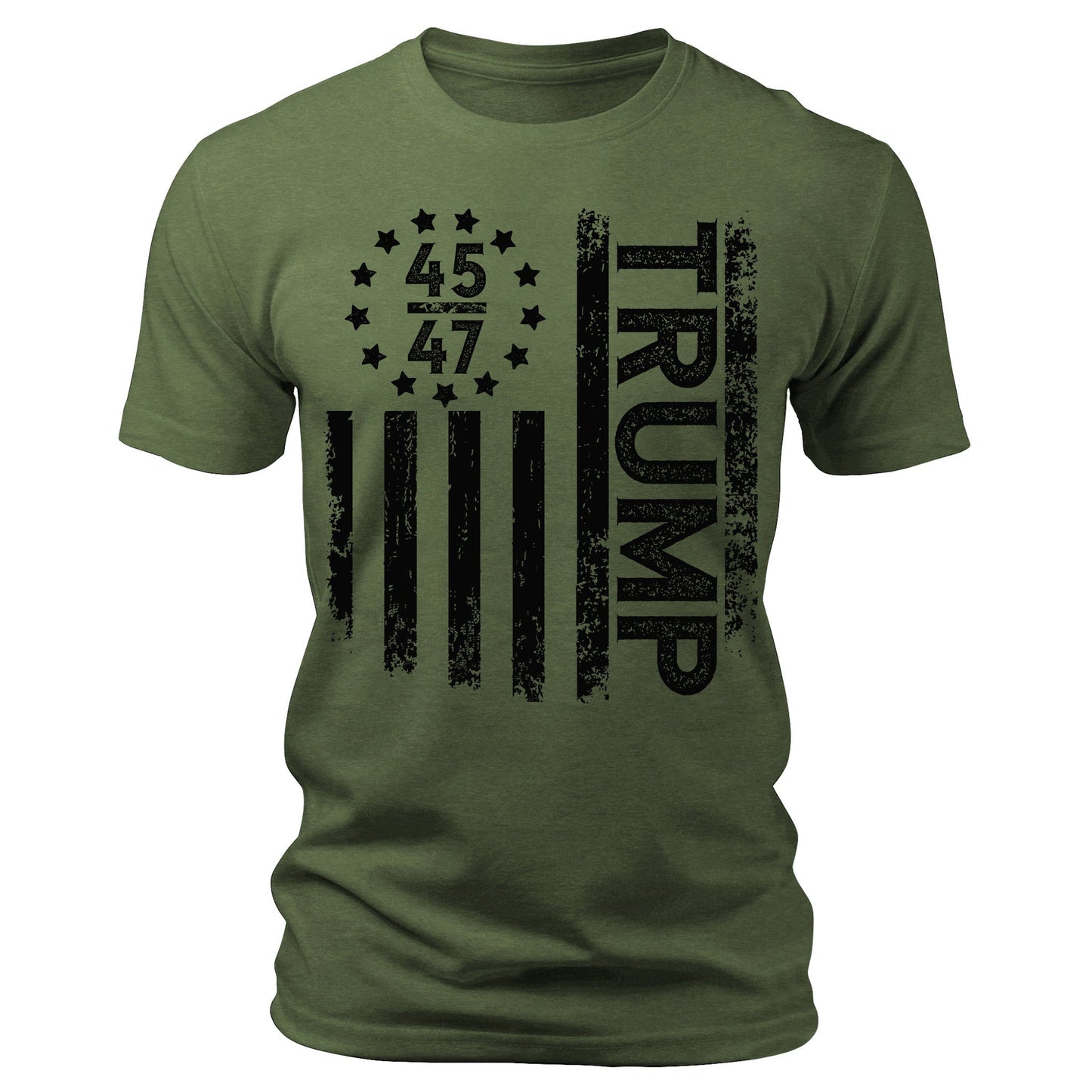 Men's US Flag Trump T-Shirt Short Sleeve Patriotic Crewneck Graphic Tees