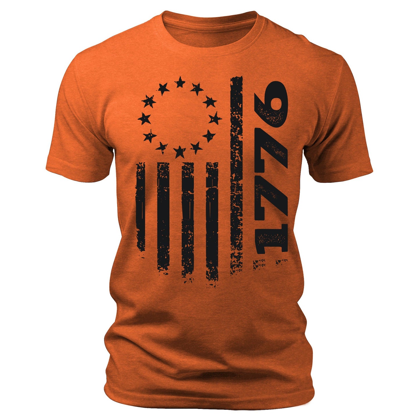 Men's 1776 Flag T-Shirts Patriotic Short Sleeve Crewneck Graphic Tees