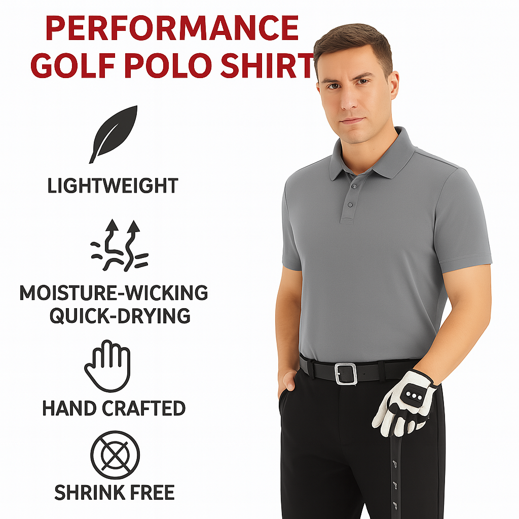 Christian Cross American Flag Men's Polos Moisture Wicking Short Sleeve Golf Shirts