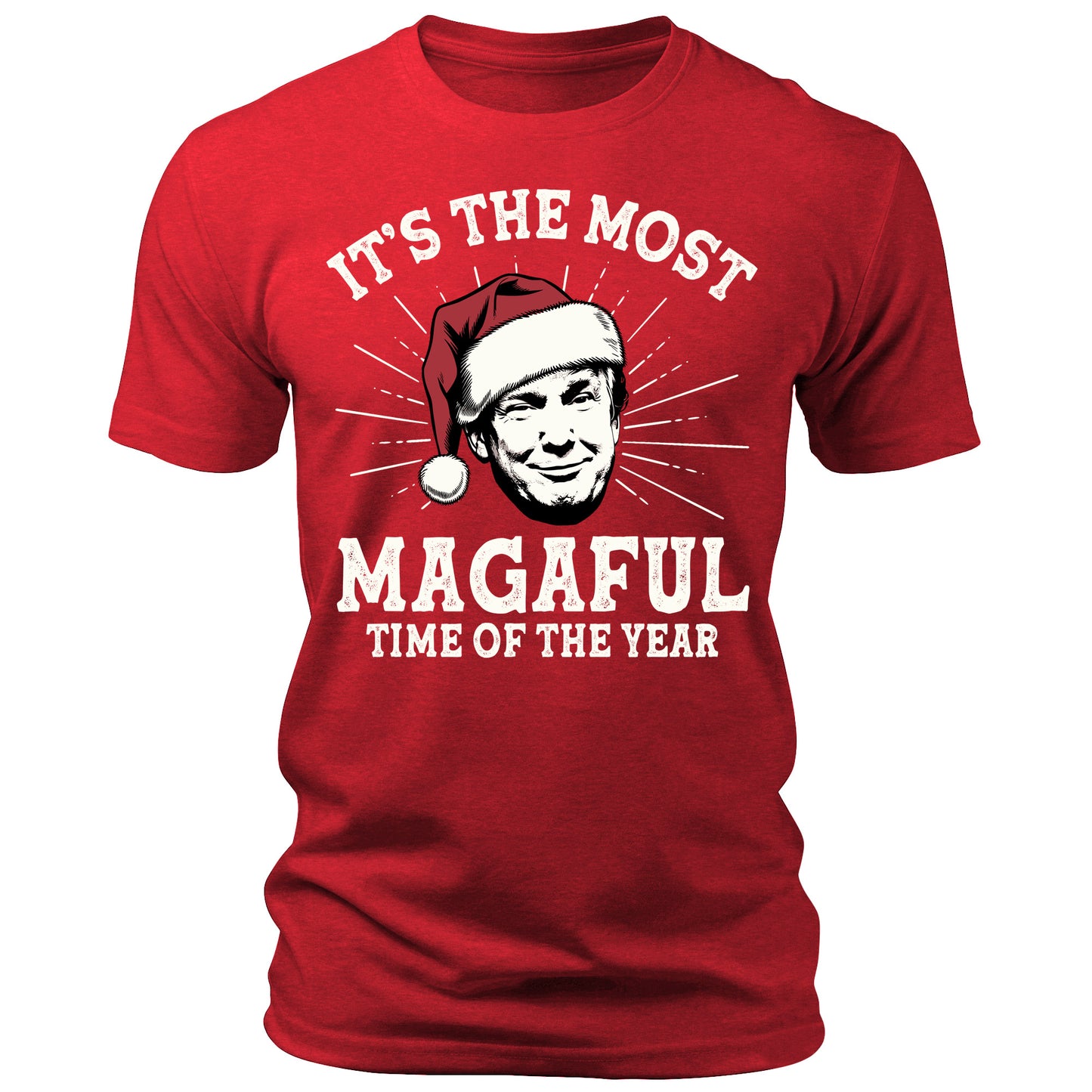 Men's It's The Most MAGAful Time of the Year Trump Christmas T-Shirt Short Sleeve Patriotic Crewneck Graphic Tees