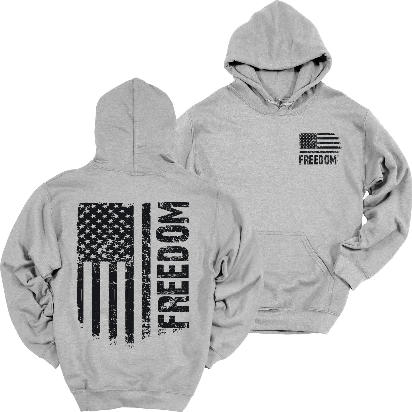Men's Freedom Flag Hoodie Patriotic Heavy Blend Hooded Sweatshirt
