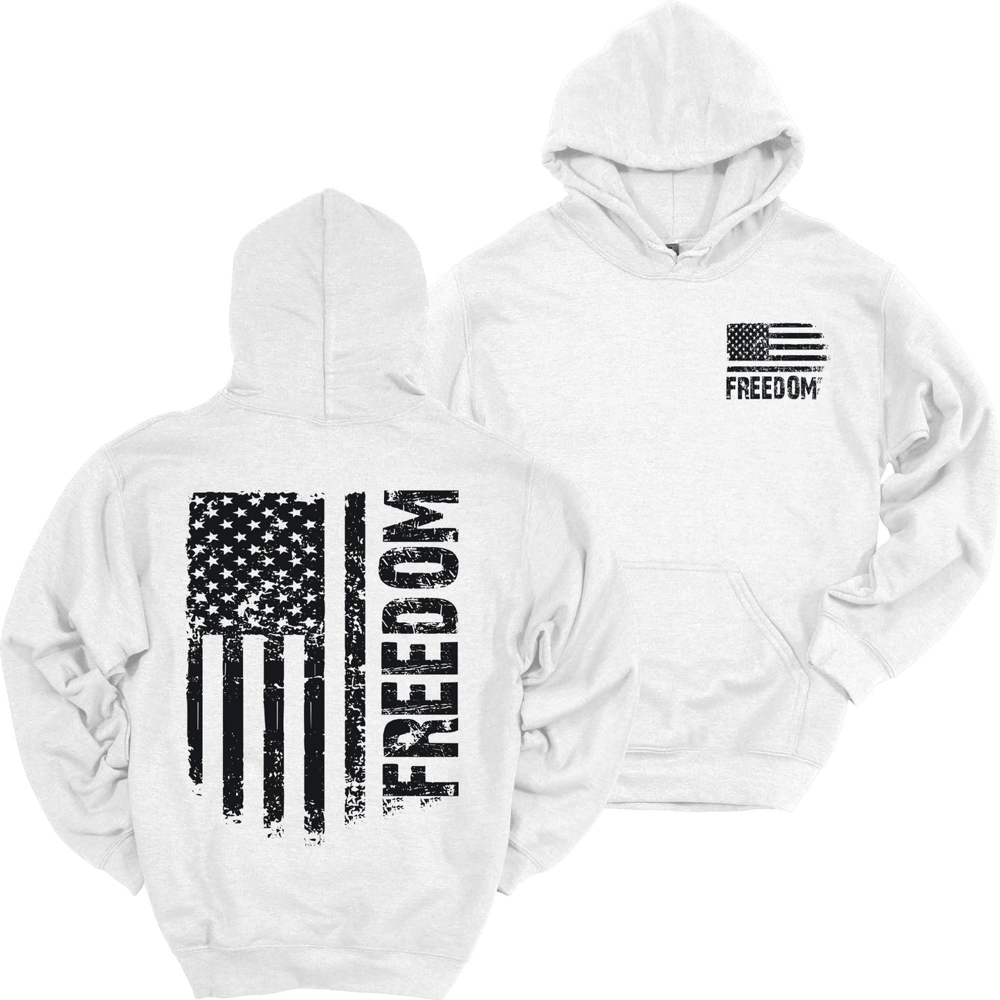 Men's Freedom Flag Hoodie Patriotic Heavy Blend Hooded Sweatshirt