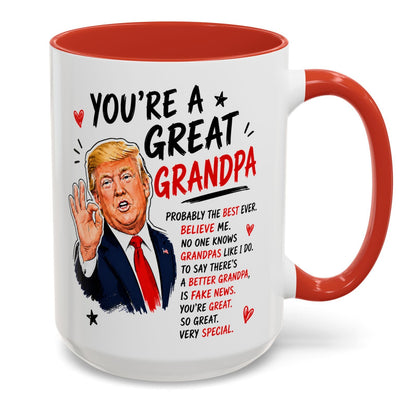 You're A Great Grandpa Funny Gift Accent 15oz Coffee Mug