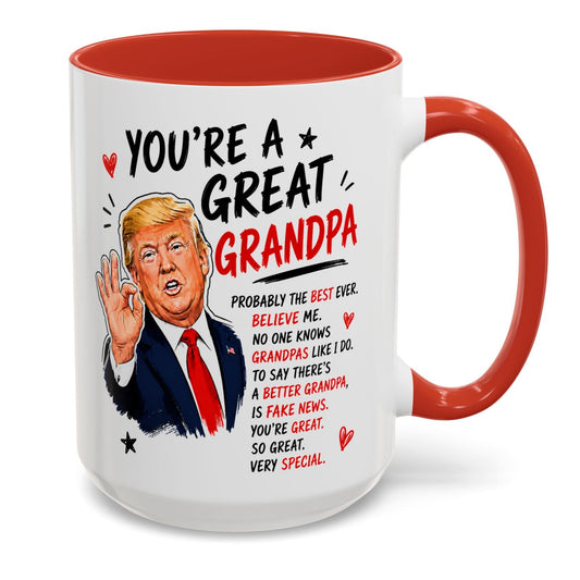 You're A Great Grandpa Funny Gift Accent 15oz Coffee Mug
