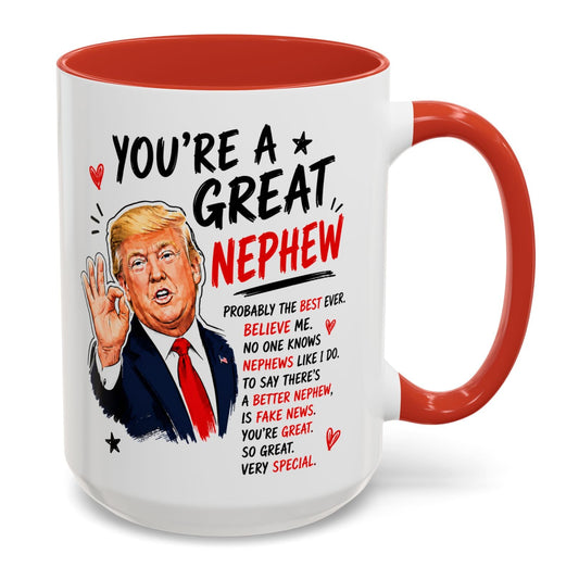 You're A Great Nephew Funny Gift Accent 15oz Coffee Mug