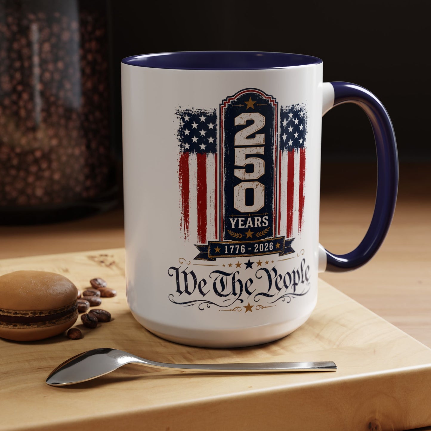 250 Anniversary USA Commemorative Patriotic We The People 1776 - 2026 Accent 15oz Coffee Mug