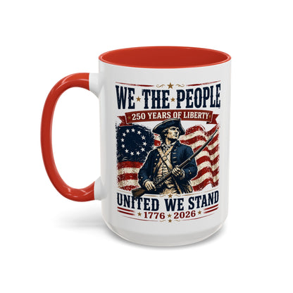 250 Anniversary USA Commemorative Patriotic We The People Accent 15oz Coffee Mug