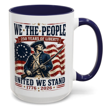 250 Anniversary USA Commemorative Patriotic We The People Accent 15oz Coffee Mug