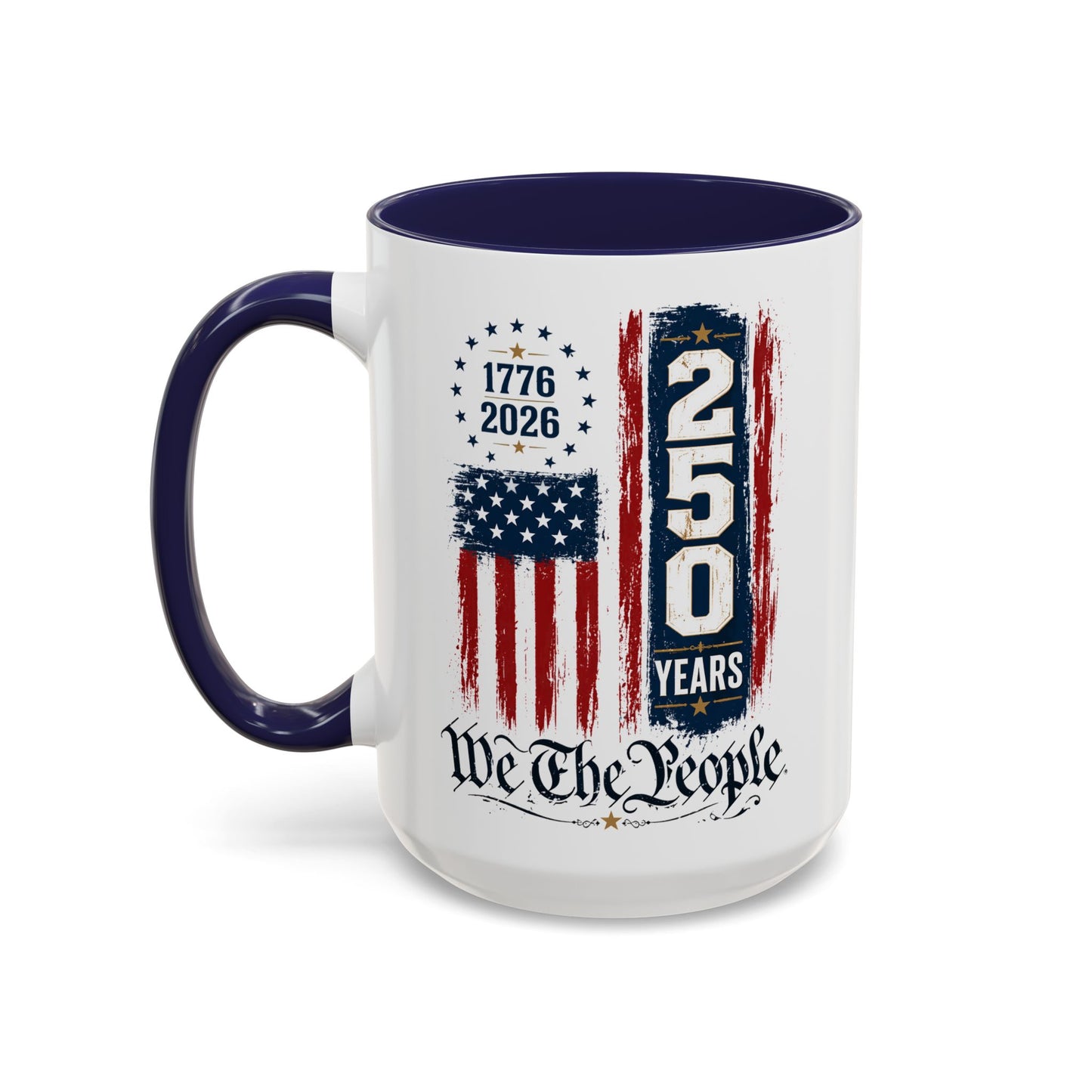 250 Anniversary USA Commemorative Patriotic American Accent 15oz Coffee Mug