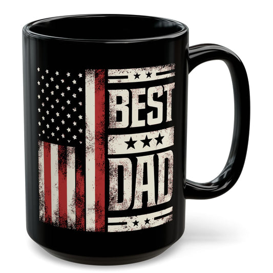 Best Dad Patriotic American Flag Christmas Gift for Him Coffee Mug