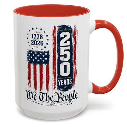 250 Anniversary USA Commemorative Patriotic American Accent 15oz Coffee Mug