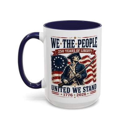 250 Anniversary USA Commemorative Patriotic We The People Accent 15oz Coffee Mug