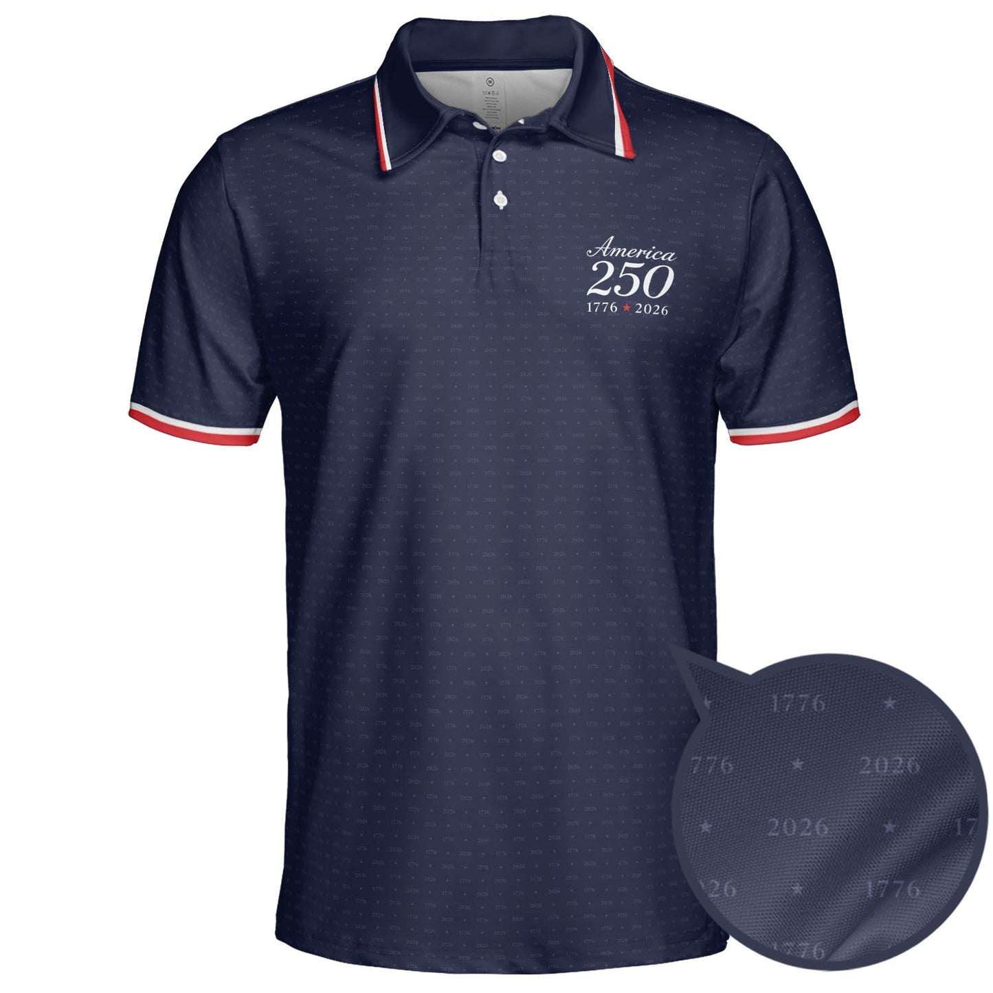 America 250 Polo Shirt for Men 1776 2026 Semiquincentennial Patriotic 4th of July Golf Shirt Moisture Wicking Short Sleeve Top