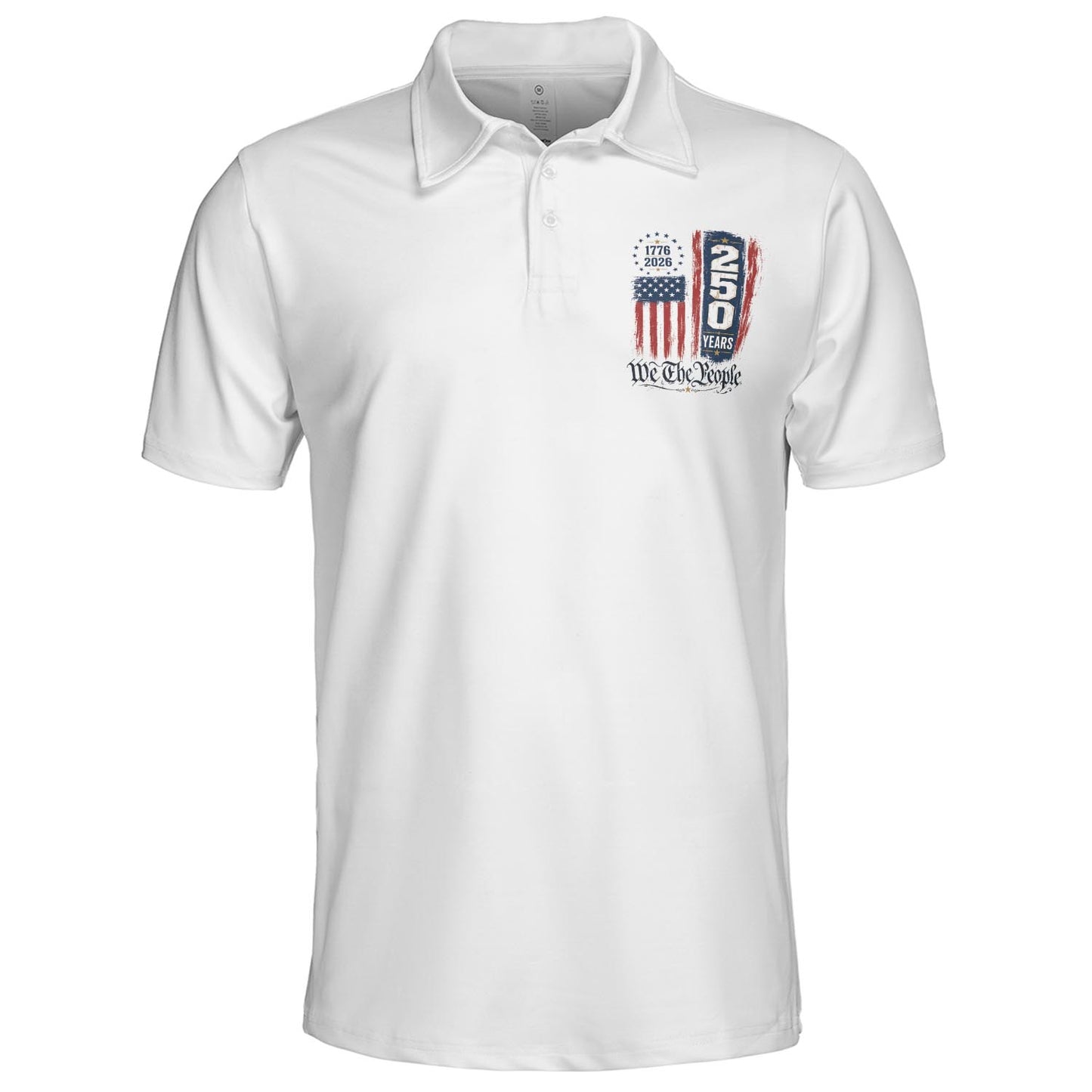 4th of July Polo Shirts for Men We The People 250th Anniversary Moisture Wicking Short Sleeve Golf Top