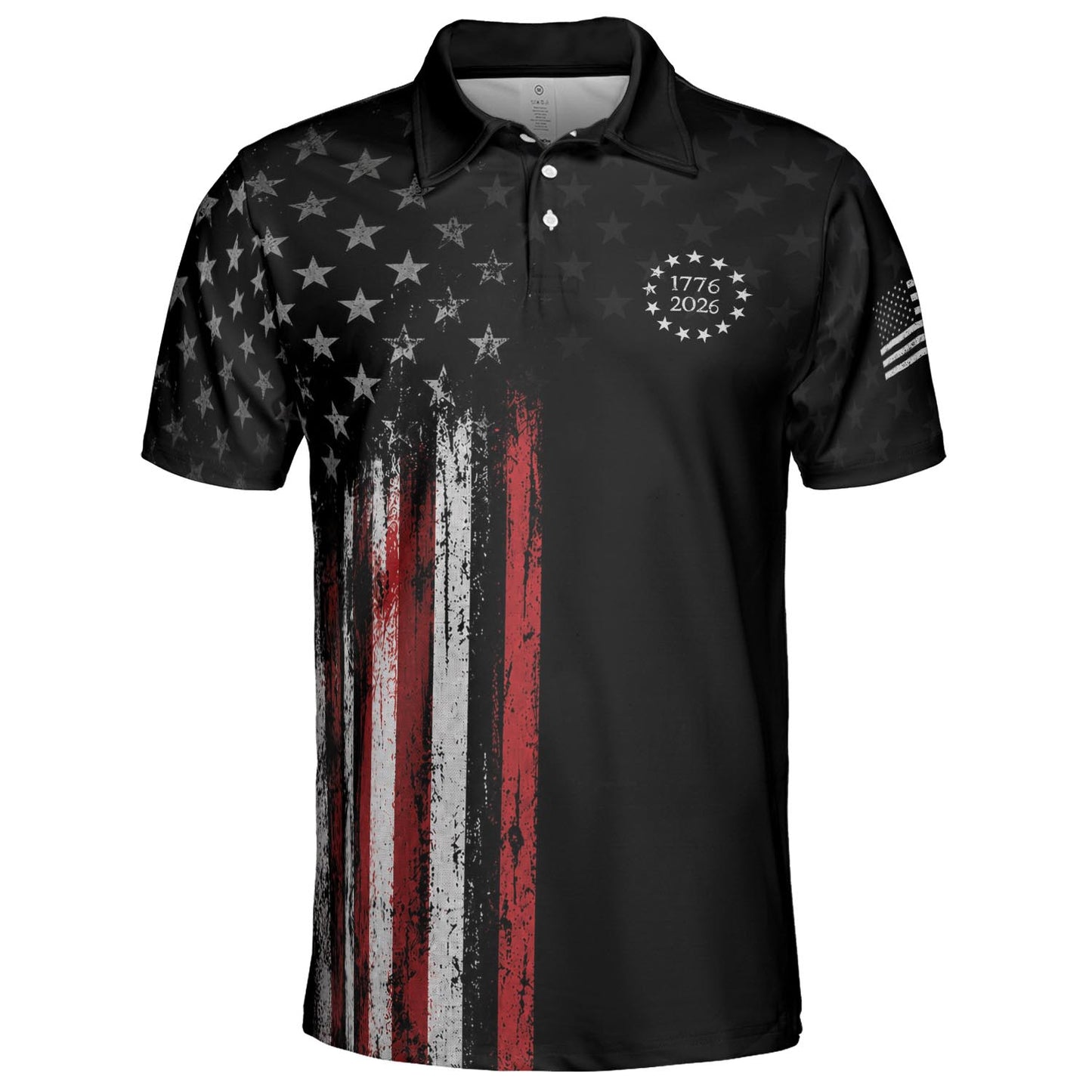 4th of July Polo Shirts for Men 250th Anniversary Patriotic American Flag Moisture Wicking Short Sleeve Golf Top