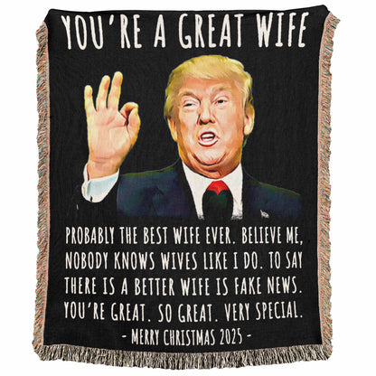 You're A Great Wife 60" x 50" Gift Woven Blanket
