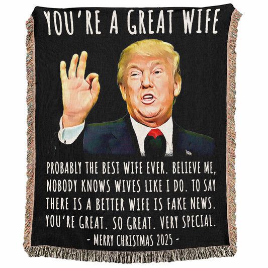 You're A Great Wife 60" x 50" Gift Woven Blanket