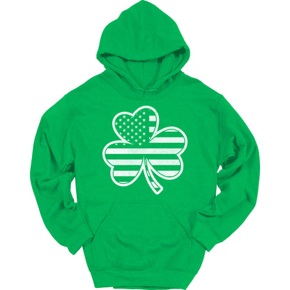 American Flag Shamrock Graphic Hoodie